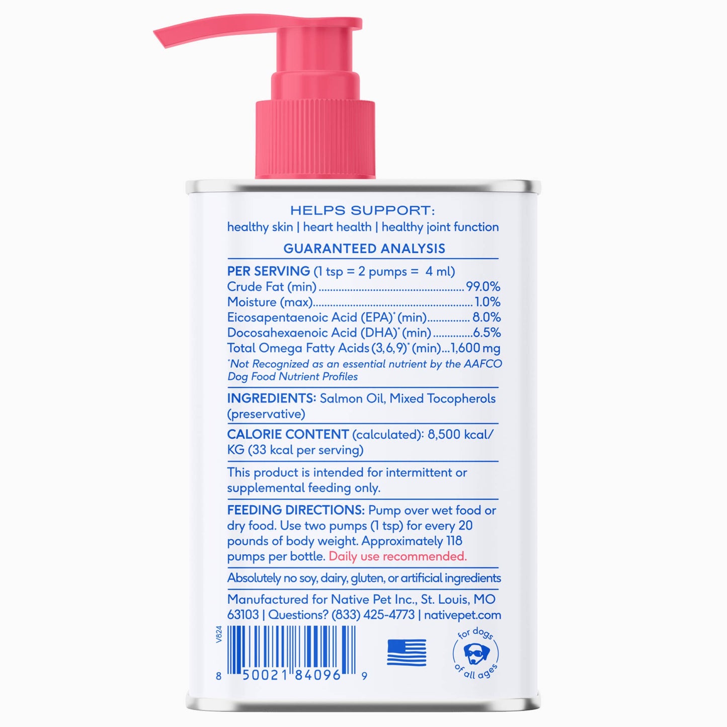 Wild-Caught Alaskan Sockeye Salmon Oil, Skin & Coat Health