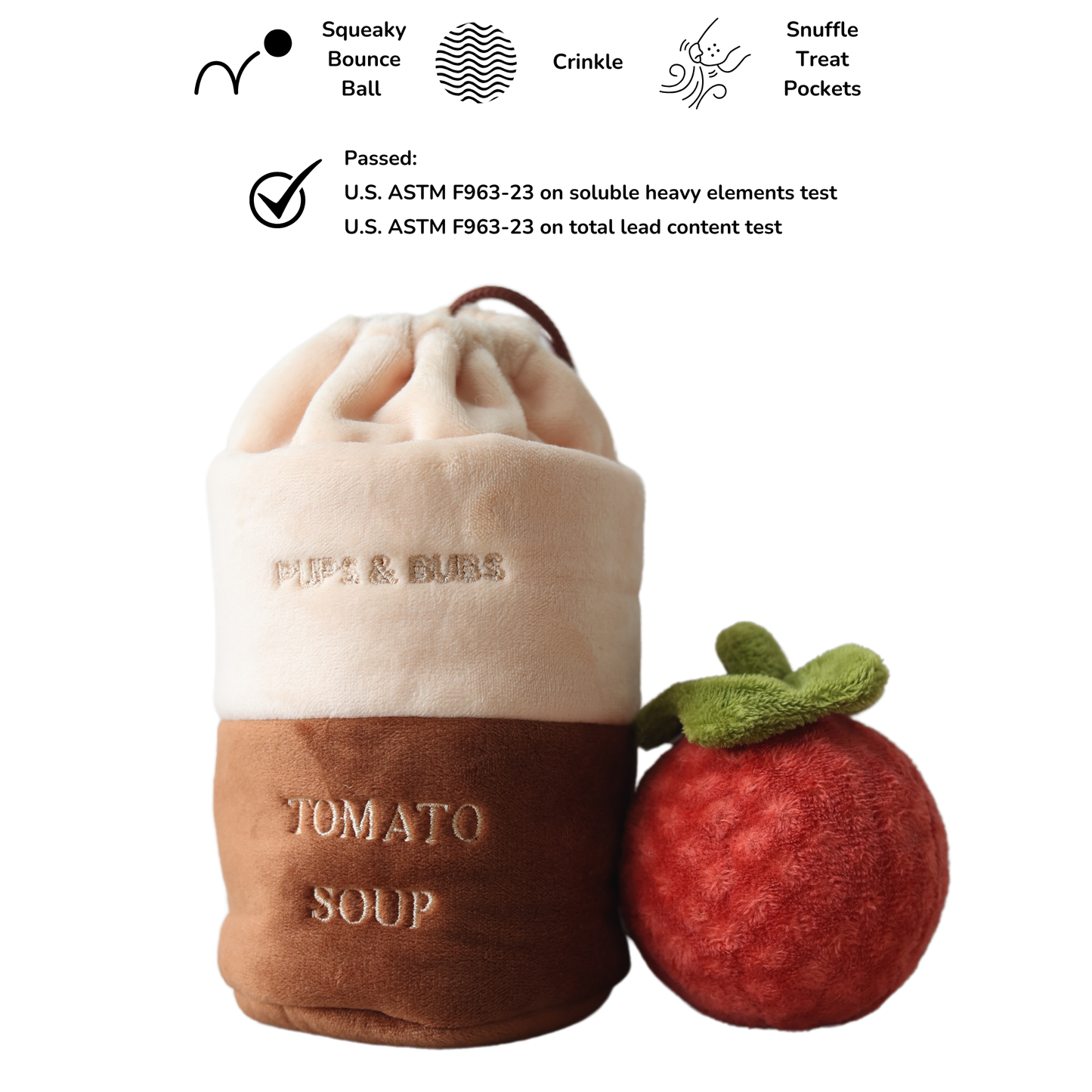 Tomato Soup Nosework Enrichment Toy | Snuffle | Squeaker