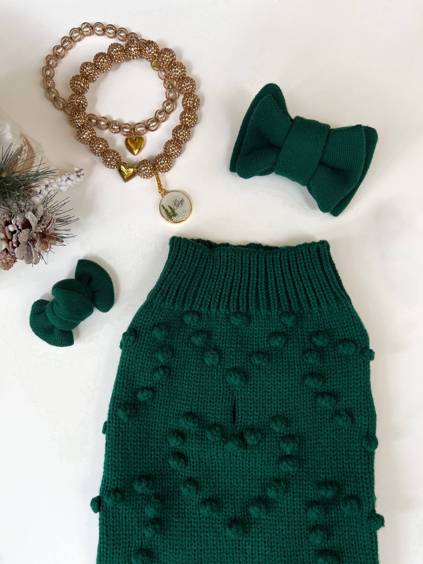 Heartknit Dog Sweater - Evergreen